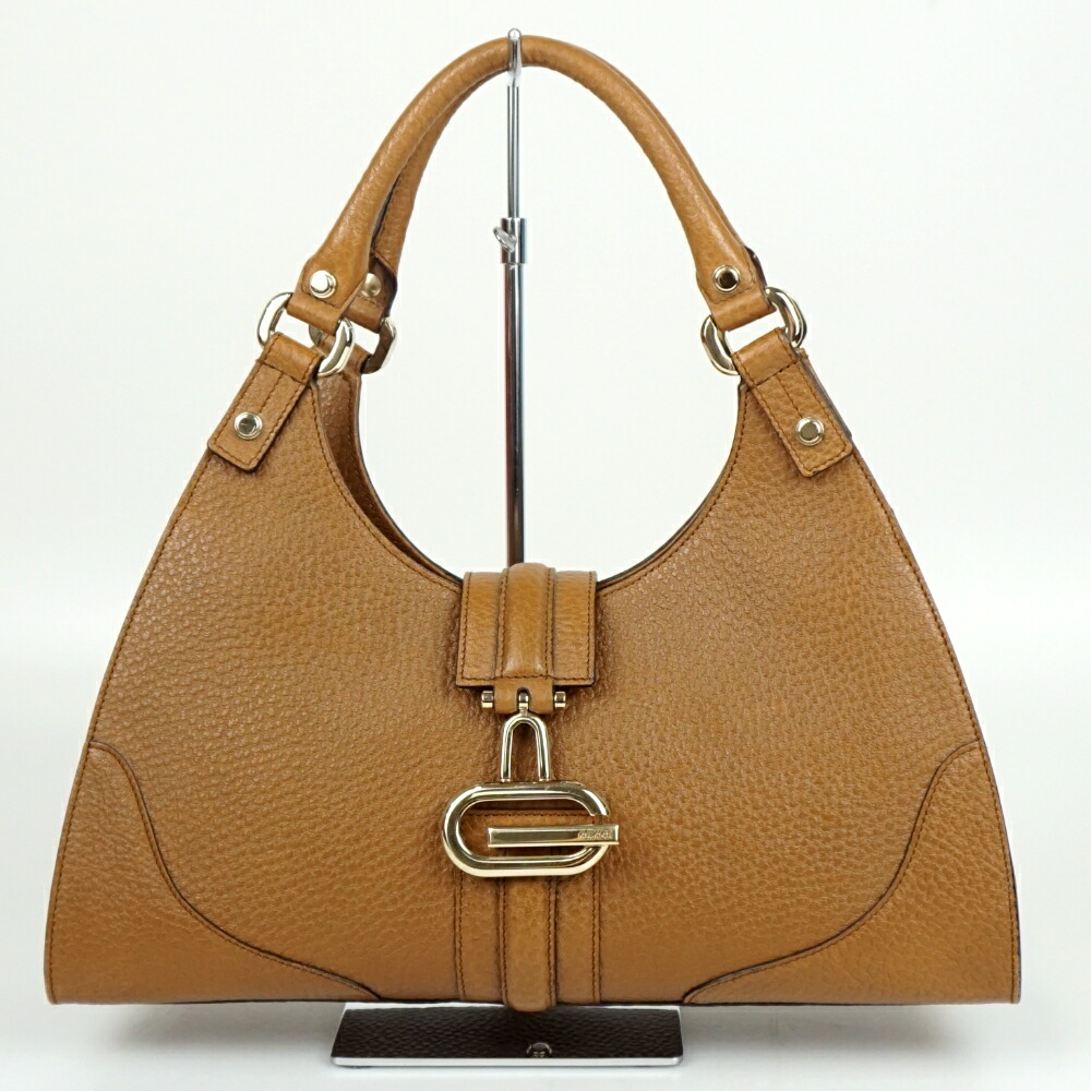 GUCCI グッチ 130995 ハンドバッグ ブラウン ゴールド金具 レザーバッグ レディースバッグ 【中古】