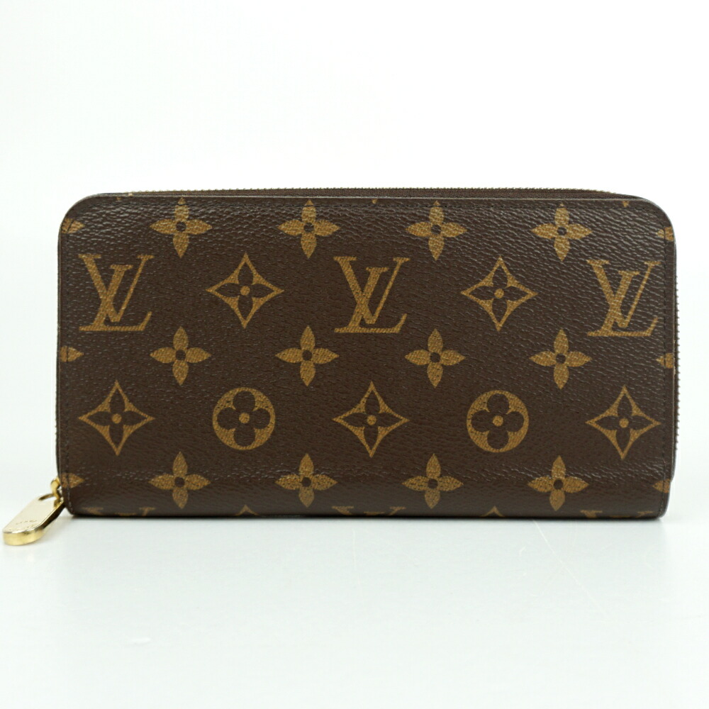 LOUIS VUITTON ルイヴィトン M42616 ジッピーウォレット モノグラム・帆布 赤銅色 茶 長紙入れ ラウンドジッパー メンズ レディース 【中古】