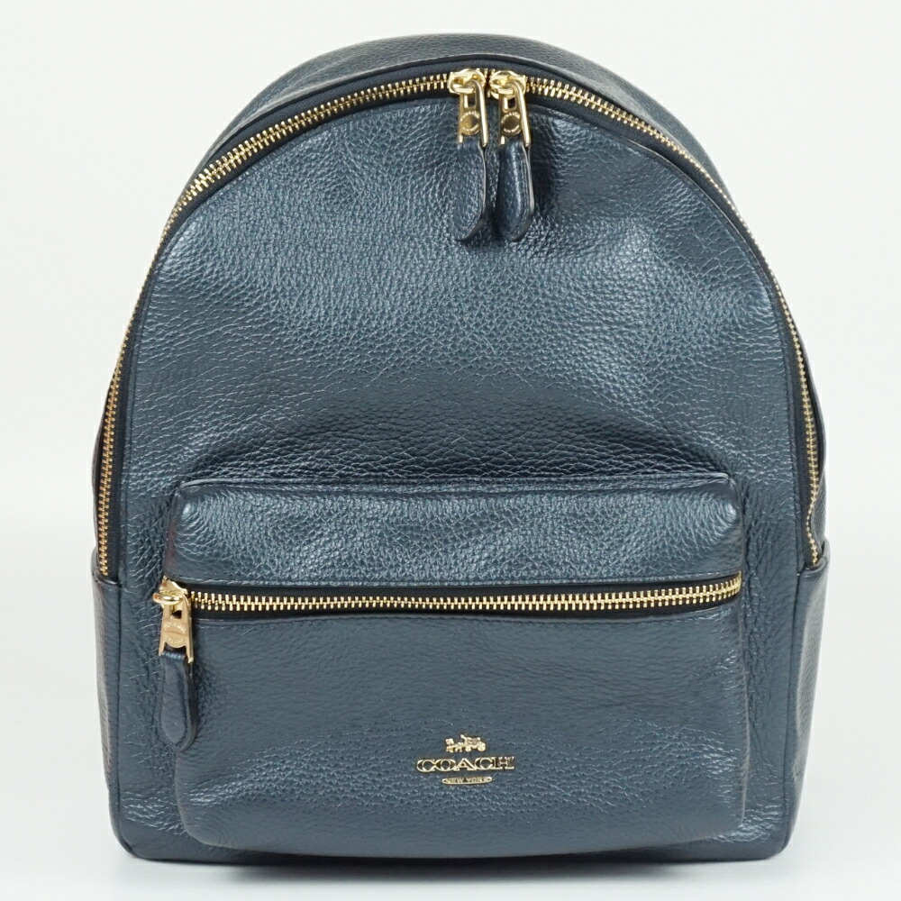 COACH コーチ職 F39196 背嚢 青み系 なめし革 革 ミニ背嚢 うしろ側容器に並べる レディース 【中古】