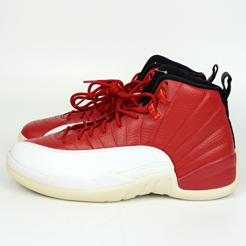 NIKE　ナイキ　130690-600　 AIR JORDAN 12 RETRO　エアジョーダン　ホワイト ジムレッド　サイズ表記UK8　約27.0cm程度　メンズシューズ　アパレル　【中古】