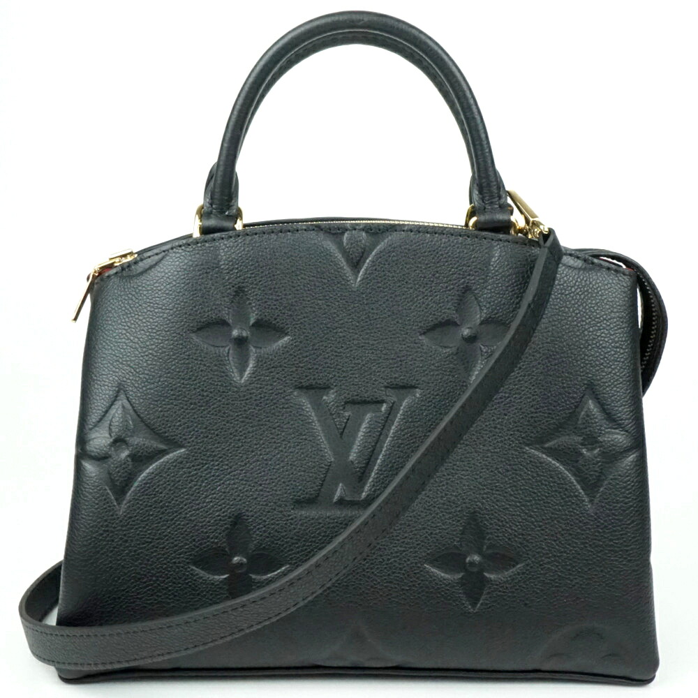 LOUIS VUITTON　ルイヴィトン　M58916　プティ・パレ　モノグラムアンプラント　ノワール　ハンドバッグ　ショルダーバッグ　肩掛け　斜め掛け　レディース　【中古】