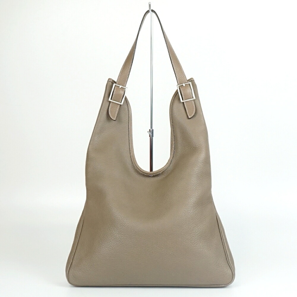 HERMES　エルメス　マサイPM　トリヨンクレマンス　エトゥープ　シルバー金具　□J刻印(2006年製造)　ショルダーバッグ　肩掛けバッグ　レディース　【中古】