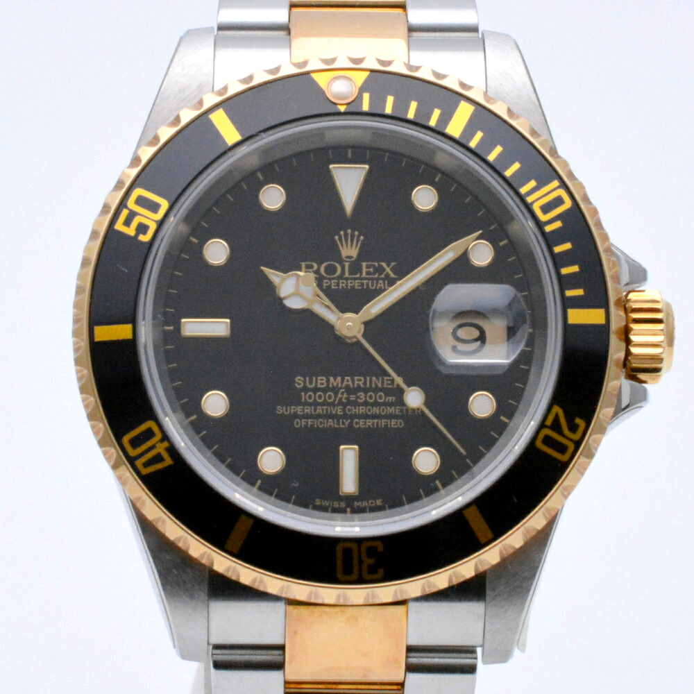 ROLEX　ロレックス　16613LN　サブマリーナデイト　F番（2003～2004年製造）　K18YG×SS　自動巻き　40mm　デイト表示　メンズ時計　腕時計　【中古】