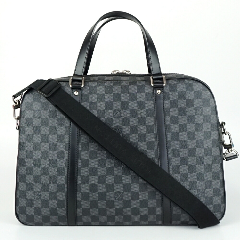 LOUIS VUITTON ルイヴィトン N48118 ヨーン ダミエ・グラフィットキャンバス ブラック 黒 ショルダーバッグ ビジネスバッグ メンズ 【中古】