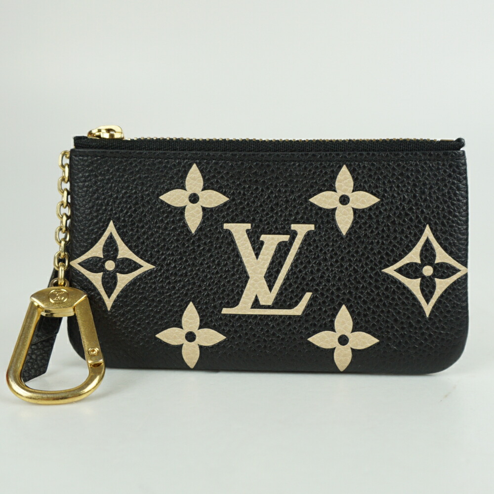 LOUIS VUITTON ルイヴィトン M80885 カードキーケース ポシェット・クレ バイ色合い モノグラム･アンプラント なめし革 黒いこと 黒 マルチ入れもの メンズ レディース 【中古】