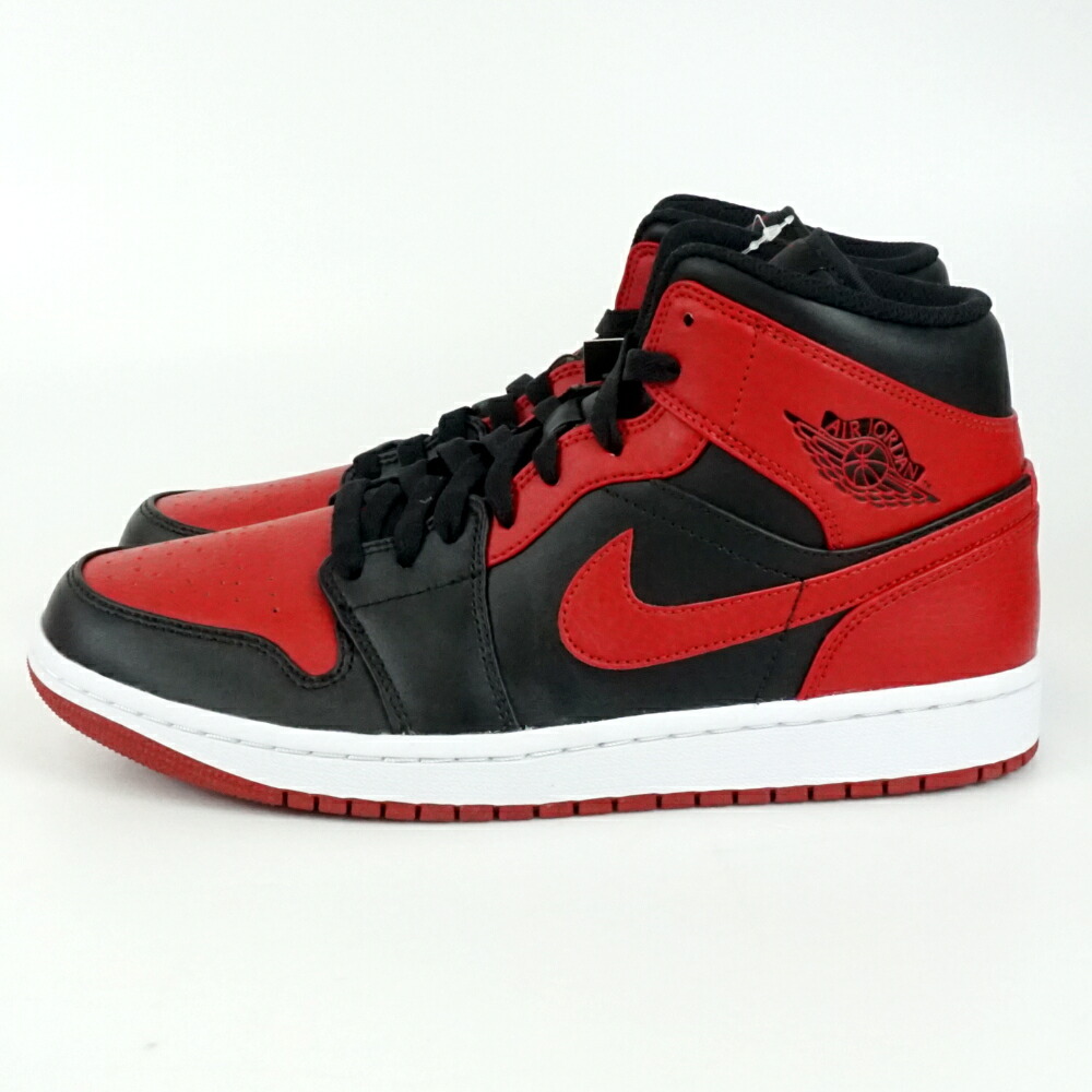 NIKE　ナイキ　554724-074　AIR JORDAN 1 MID　エア ジョーダン 1 ミッド　ブラック/ジムレッド-ホワイト　サイズ表記US8.5　日本サイズ約26.5cm　スニーカー　メンズ　【中古】