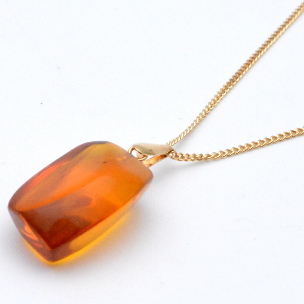 楽天市場】久慈琥珀 クジコハク ネックレス アンバー×ゴールド K18