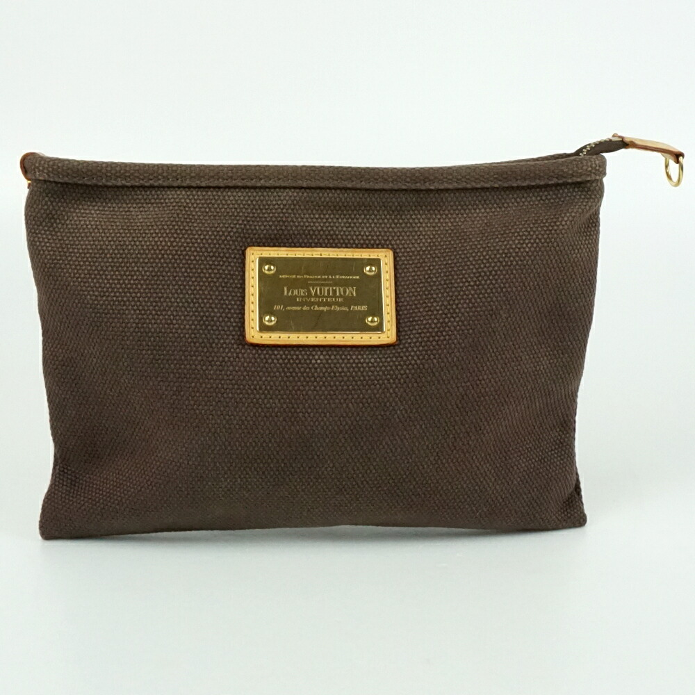 LOUIS VUITTON　ルイヴィトン　M40069　ポシェット・プラットPM　アンティグア　ブラウン系　茶　ポーチ　小物入れ　バッグインバッグ　メンズ　レディース　【中古】