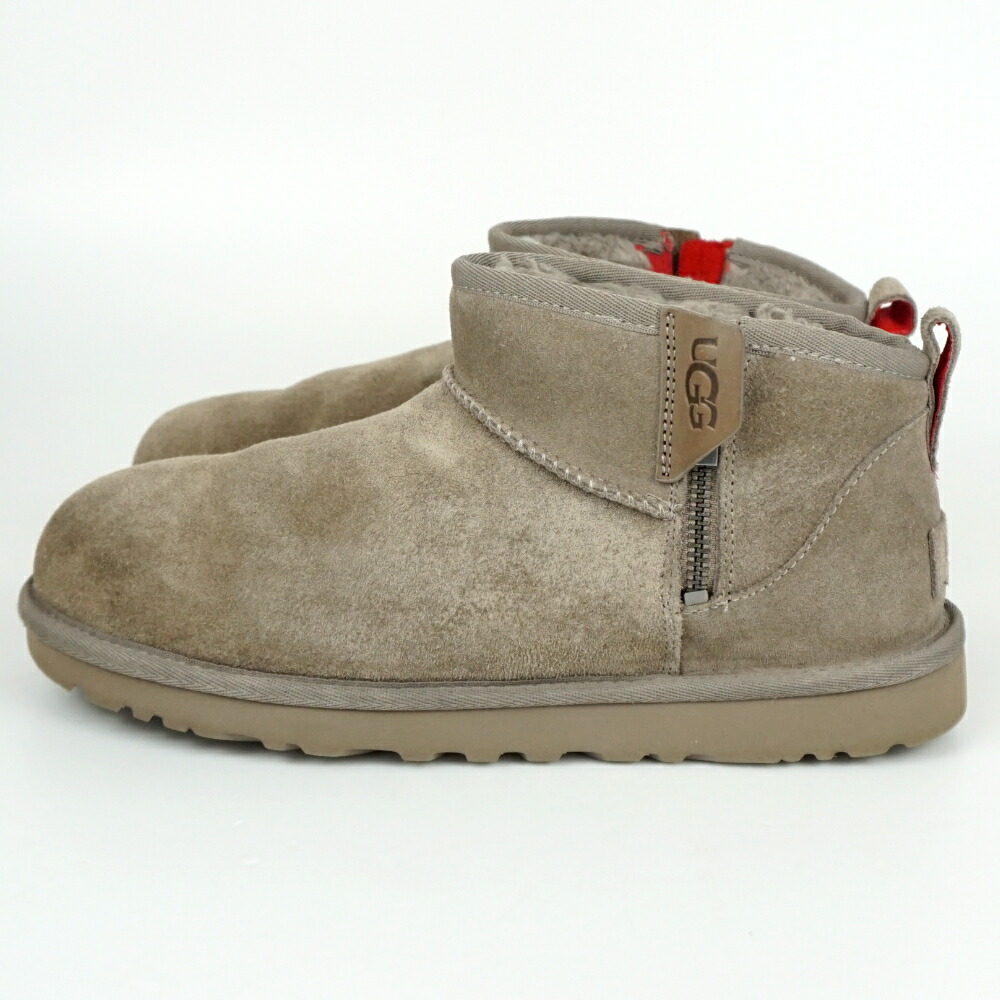 UGG　アグ　1143984　クラシックウルトラミニジップ　グレー系　日本サイズ約26cm程度　レディースブーツ　アパレル　【中古】