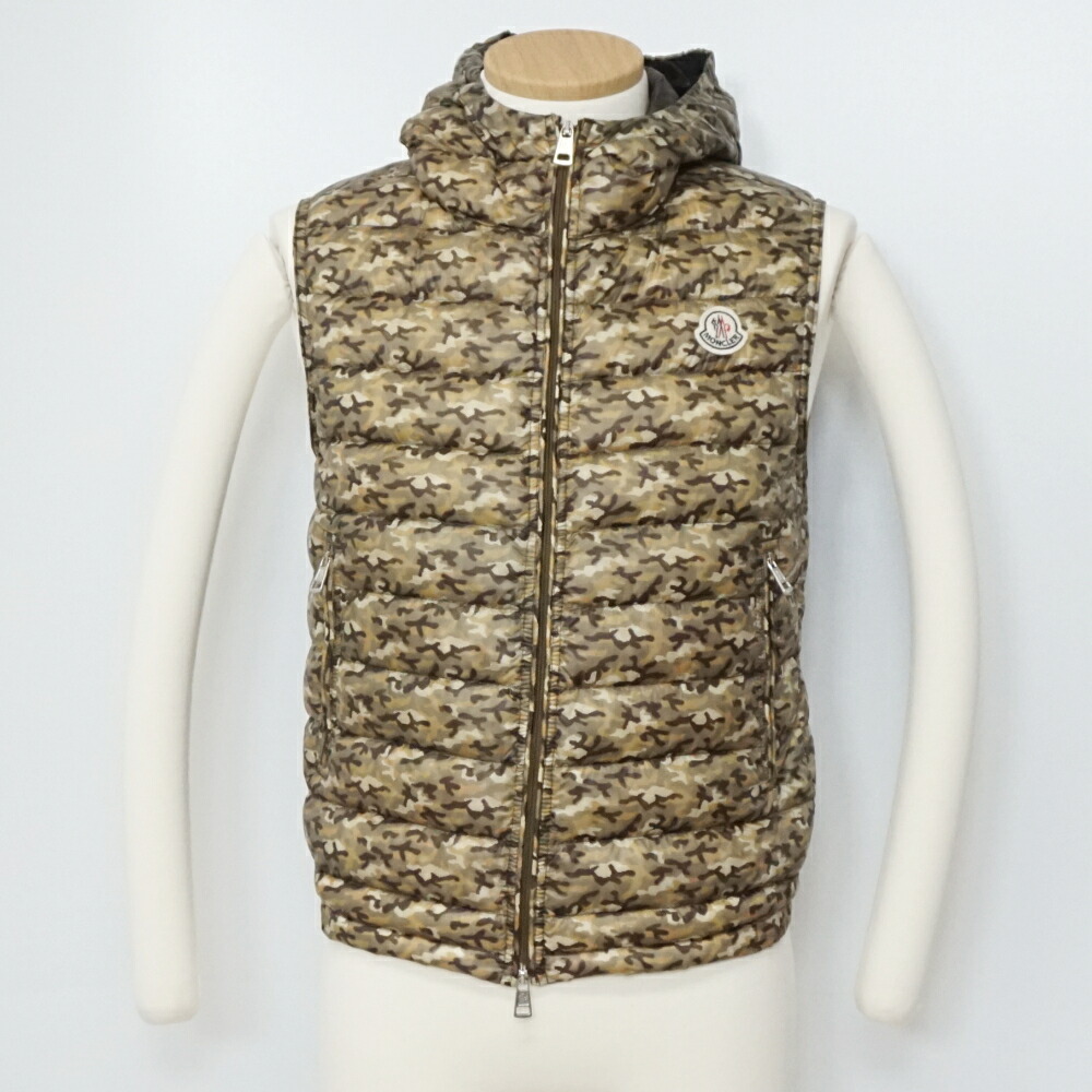 MONCLER　モンクレール　PATRICK GILET　カモフラージュ柄　ブラウン系　サイズ表記0　ナイロン　ダウンベスト　ジャケット　メンズアパレル　【中古】 29,120円