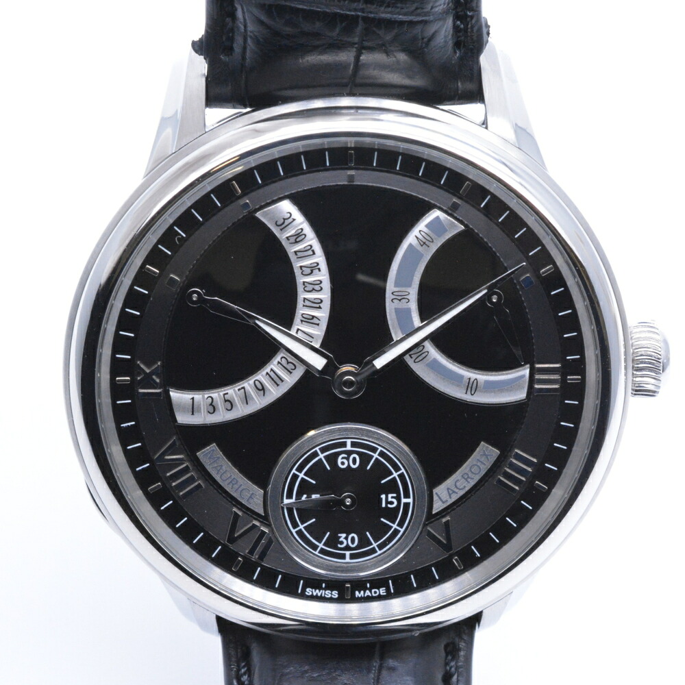 MAURICE LACROIX　モーリス・ラクロア　MP7268-SS001-310　Master Piece Calendrier Retrograde　マスターピース カレンドリエ レトログラード　ブラック　自動巻き　オートマチック　46mm　メンズ時計　腕時計　【中古】