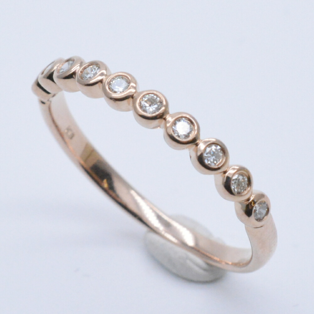 K18　ダイヤリング　ピンクゴールド　金　ダイヤモンド0.20ct　約12号サイズ　重量約1.4g　指輪　ジュエリー　アクセサリー　レディース　【中古】｜質屋かんてい局　盛岡店
