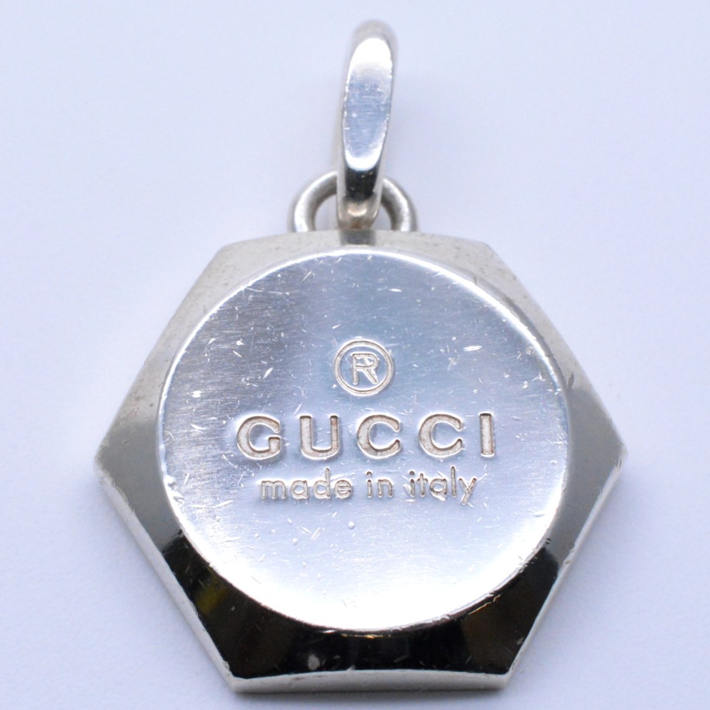 GUCCI グッチ ヘキサゴン シャンデリヤいの一番 SV925 掛け目約18.9g 頸飾りいの一番 宝飾品 添え物 メンズ レディース 【中古】