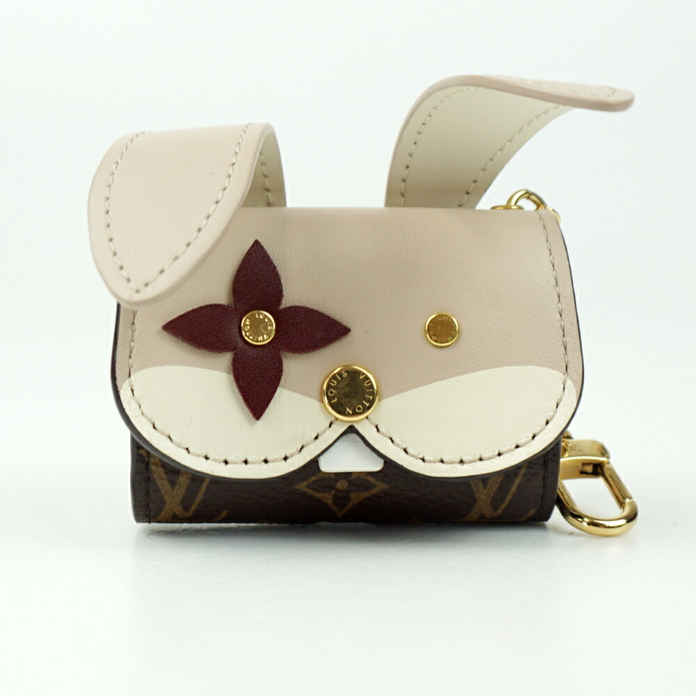 LOUIS VUITTON　ルイヴィトン　GI0863　エテュイ・イヤホン　モノグラム・キャンバス　ブラウン×ピンク系　AirPods Pro用ケース　ブランド小物　アクセサリー　レディース　【中古】