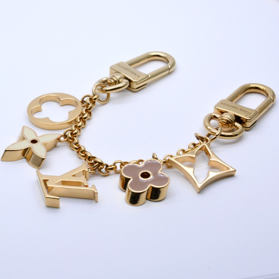 LOUIS VUITTON　ルイヴィトン　M01413　チェーン・フルールドゥモノグラム　ゴールド系　モノグラムフラワー　バッグチャーム　キーホルダー　レディース　【中古】