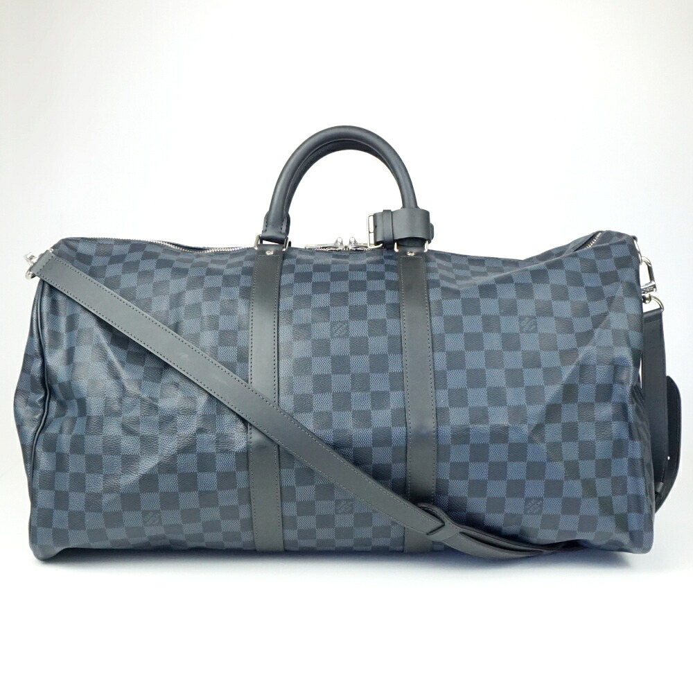 LOUIS VUITTON ルイヴィトン N41356 キーポル・バンドリエール55 ダミエ・コバルトキャンバス 米国海軍 紺 ボストンバッグ 旅するかばん メンズ 【中古】