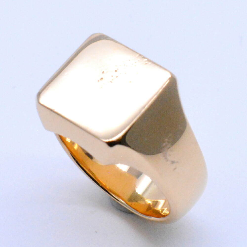 K18 印台輪っか 黄色ゴールド 金 約11号大いさ 掛け目約16.3g 指環 宝飾品 添え物 メンズ レディース 【中古】