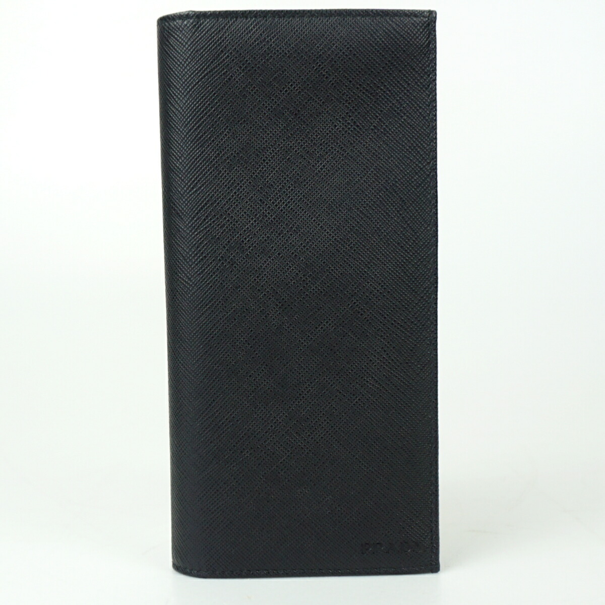 PRADA プラダ 2MV836 サフィアーノ長札入れ NERO 黒いこと 黒 2つ折り札入れ なめし革 メンズ札入れ 【中古】 バッグ・小物・ブランド雑貨-メンズ財布