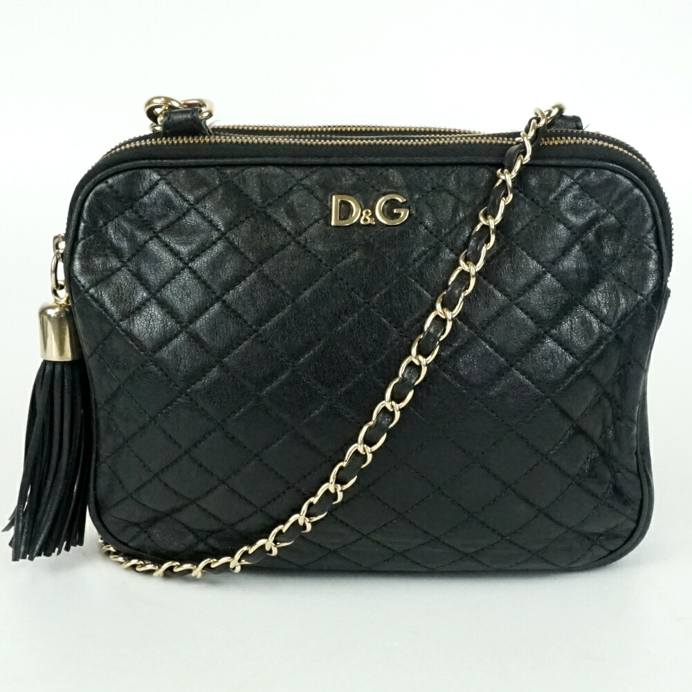 DOLCE＆GABBANA　ドルチェ＆ガッバーナ　リリーグラムバッグ　ブラック　ゴールド　ショルダー　肩掛け　斜め掛け　レディース　【中古】｜質屋かんてい局　盛岡店