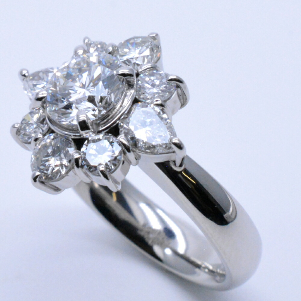 【中古】　Pt900　ダイヤリング　プラチナ　ダイヤモンド1.029ct 1.40ct　約8号サイズ　重量約9.8g　指輪　ジュエリー　アクセサリー　レディース｜質屋かんてい局　盛岡店