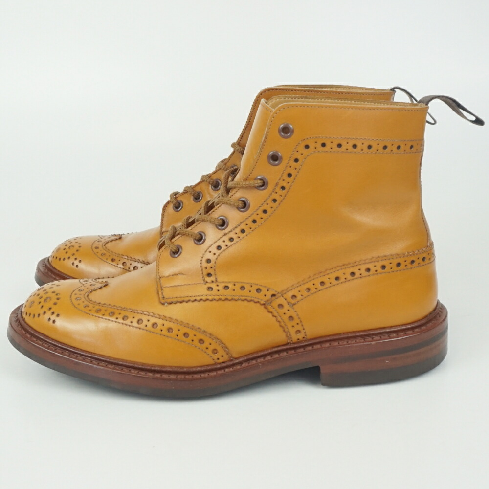 Tricker\u0027s トリッカーズ M5634 STOW ストウ カントリーブーツ 赤銅色 茶 大きさ書きあらわす7 日本大きさ約25.5糎座標軸 メンズブーツ お召しもの 【中古】