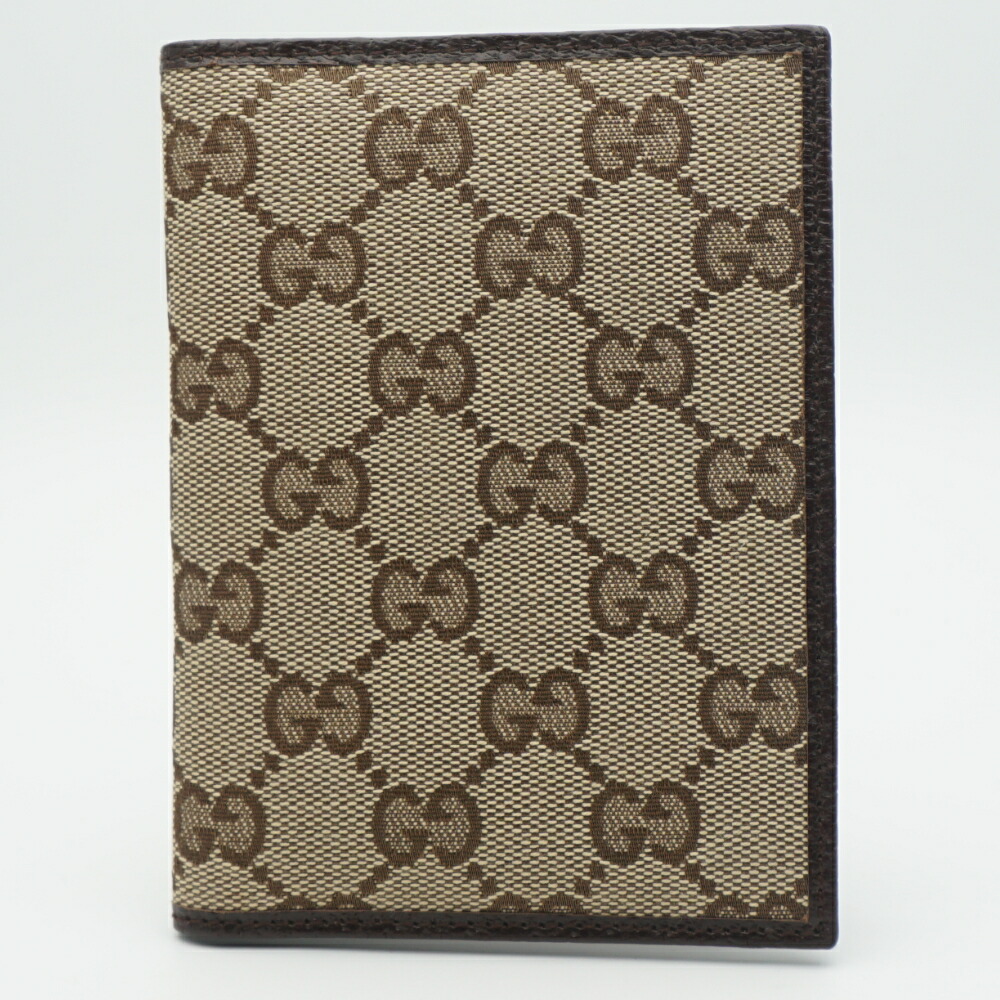 【中古】 GUCCI グッチ 141862 通り手形入れもの ベージュ×赤銅色 茶 定期入れ 歌留多入れもの GG柄 ブランド名小物 メンズ レディース