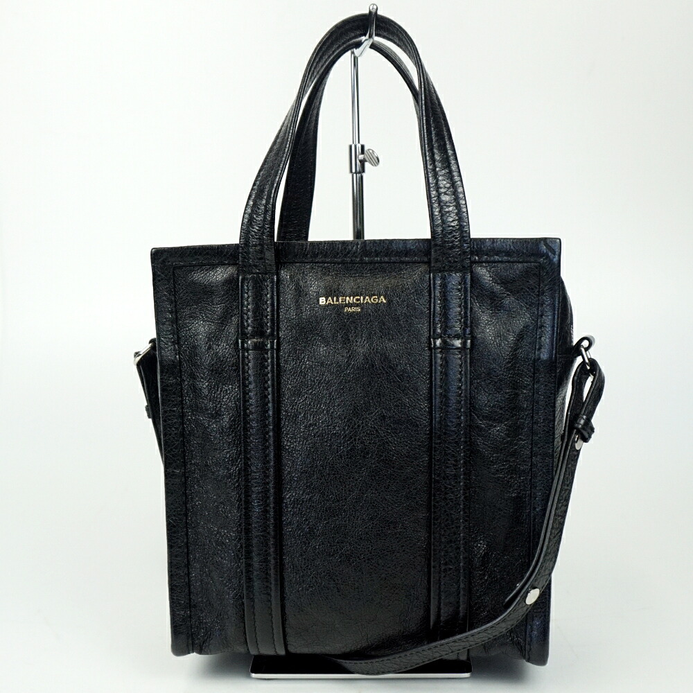 【中古】 BALENCIAGA バレンシアガ 452458 バザールショッパーXS 黒いこと 黒 ハンドバック ショルダーバッグ 2WAY 肩かけ 曲がった掛け レディース