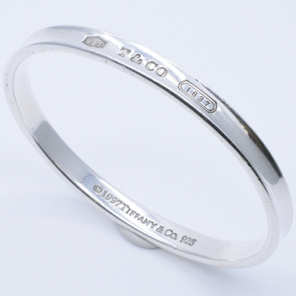 【中古】 TIFFANY\u0026Co. ティファニー 1837 バングル SV925 腕あたり近所約19.5糎 掛け目約32.6g 宝飾品 付属品 メンズ レディース