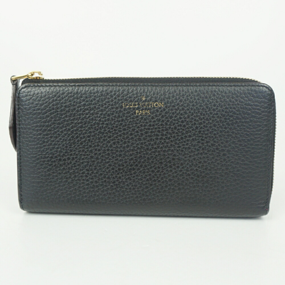 【中古】 LOUIS VUITTON ルイヴィトン M63102 ポルトフォイユ・コメット トリヨンレザー ノワール 黒いこと 黒 長札入れ L字チャック レディース