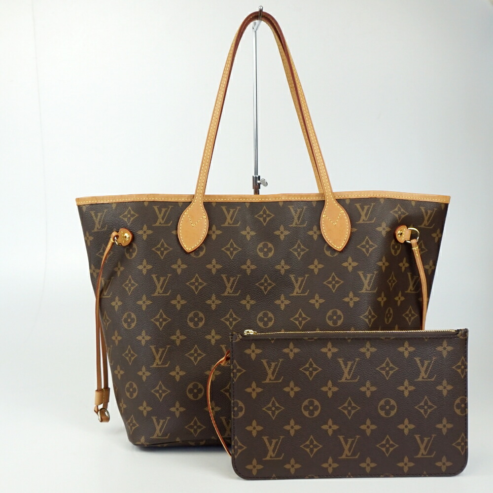 【中古】 LOUIS VUITTON ルイヴィトン M46975 ネヴァーフルMM モノグラム・帆布 赤銅色 茶 トートバッグ 肩先 膝掛け レディース