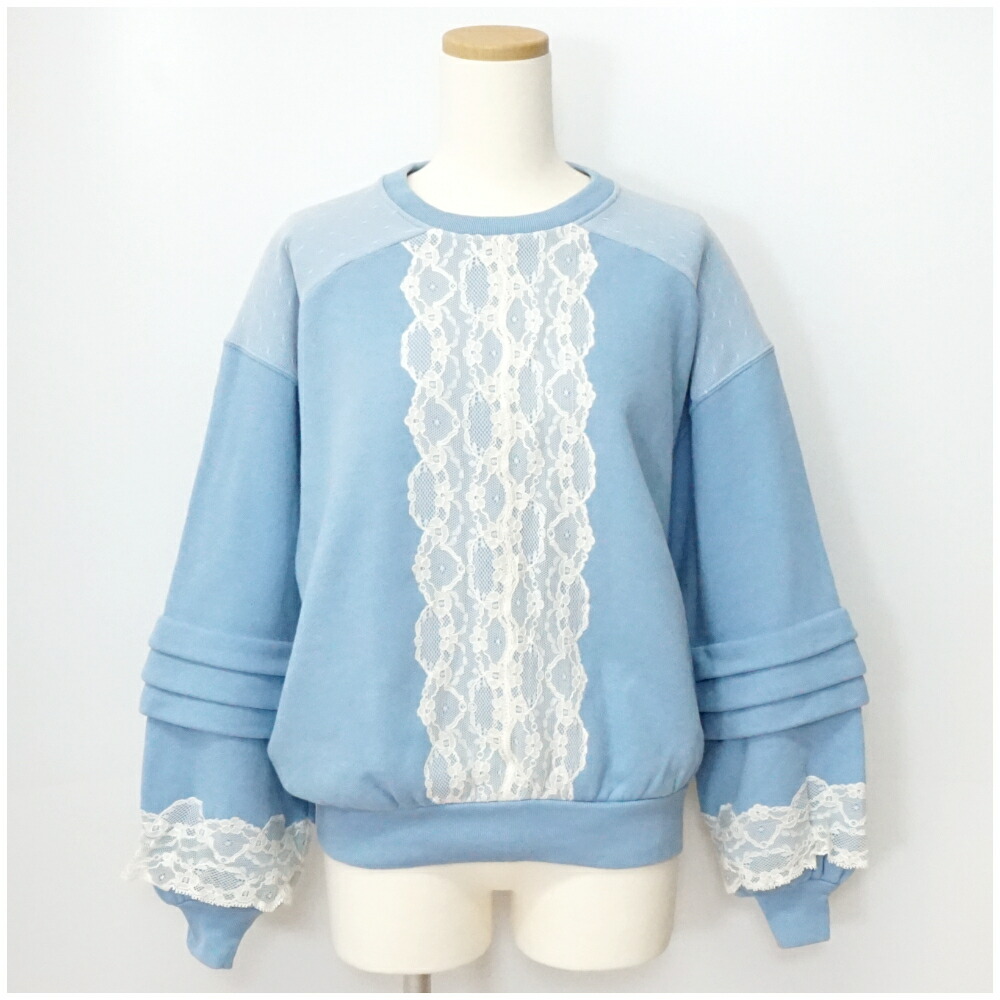 【中古】 GUCCI グッチ 19SS コットンレーストレーナー 点火装置青碧 水色 汗水 レディース 御召しもの