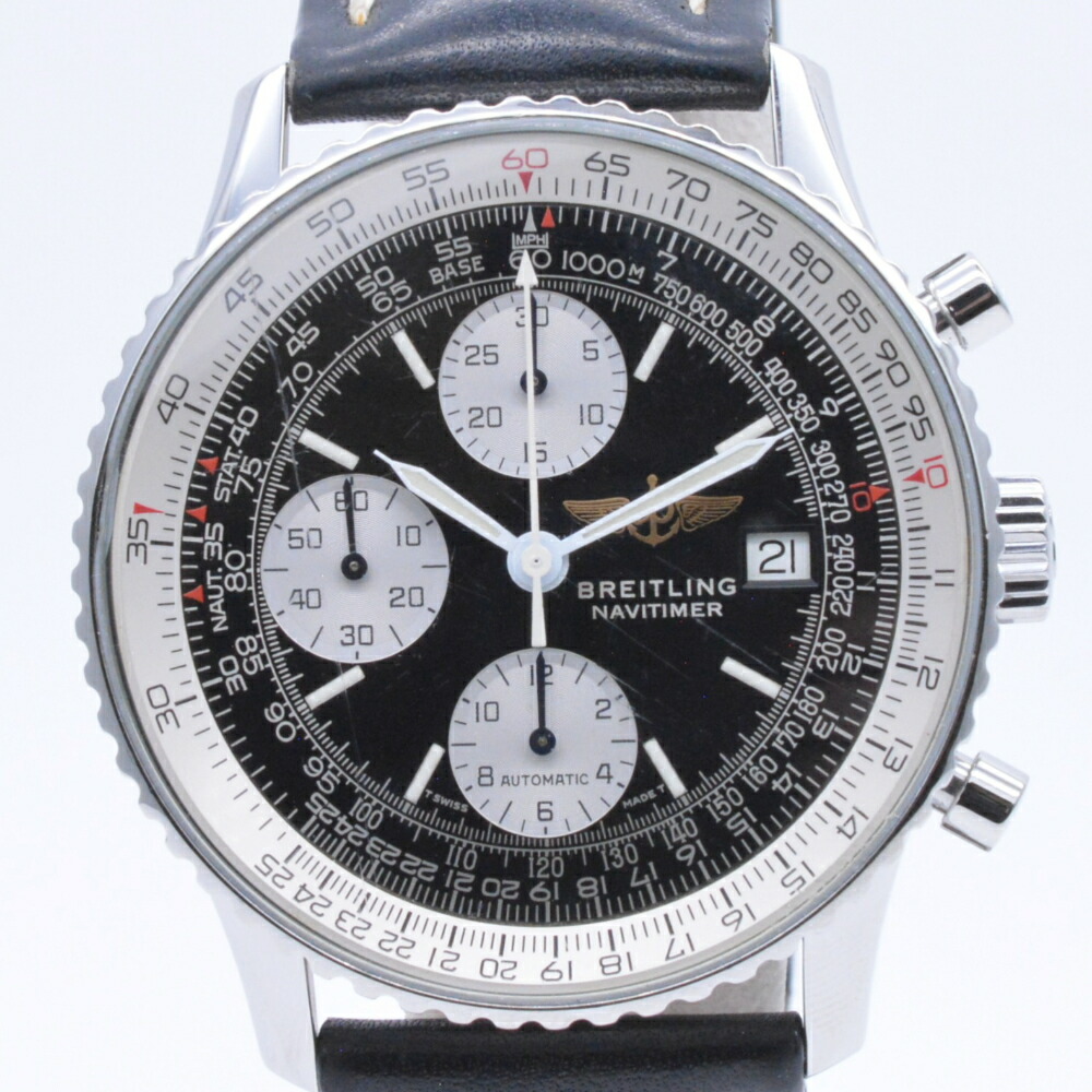 【中古】 BREITLING ブライトリング 81610 オールドナビタイマー ブラック 自動巻き オートマチック デイト表示 クロノグラフ メンズ時計 腕時計|質屋かんてい局 盛岡店