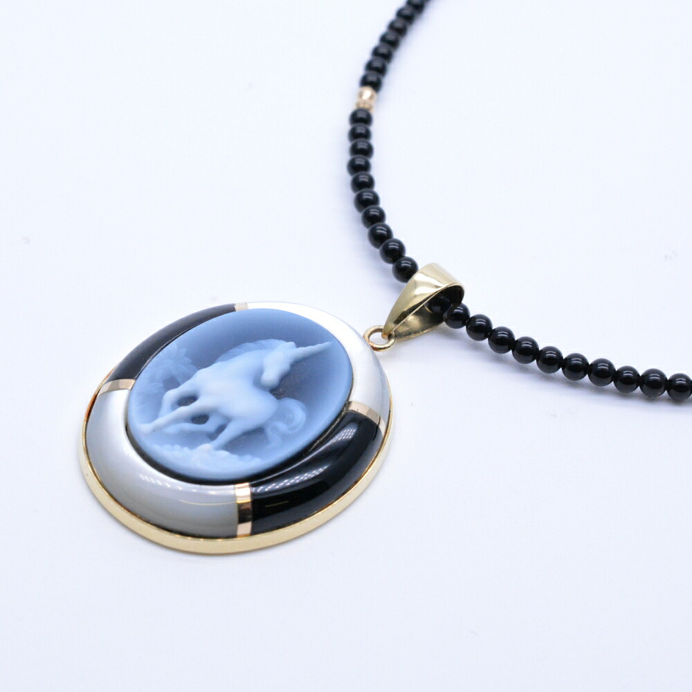 【中古】 K18　ミシャエル・ポイスター カメオネックレス　イエローゴールド　金　チェーン約42cm　重量約9.1ｇ　ジュエリー　アクセサリー　レディース｜質屋かんてい局　盛岡店