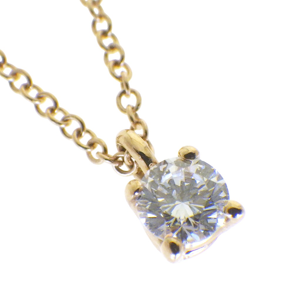 TIFFANY&Co. ティファニー ソリティア ネックレス 1P ダイヤモンド K18PG/ピンクゴールド ローズゴールド 750【程度A】【中古】
