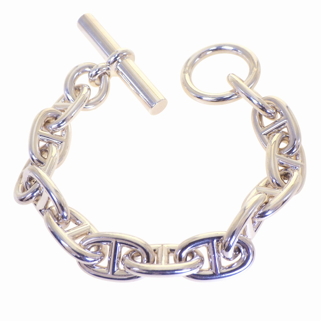 【美品】 HERMES エルメス シェーヌダンクル ブレスレット MM 13コマ SV925/シルバー【程度S】【中古】
