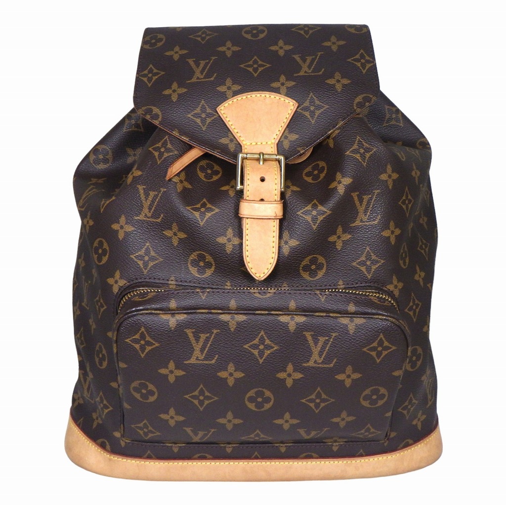 LOUIS VUITTON ルイヴィトン モンスリGM リュック M51135 バッグパック モノグラム ブラウン【程度BC】【中古】