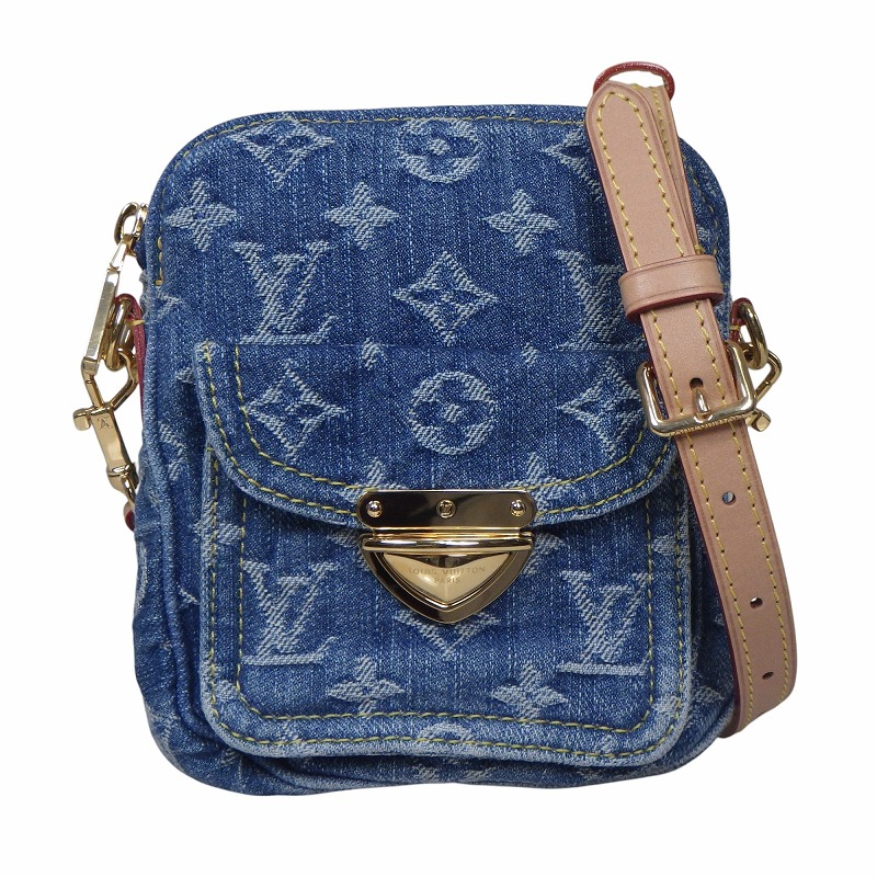 【美品】LOUIS VUITTON ルイ・ヴィトン ポシェット･フェアファックス M82948 ショルダーバッグ モノグラム デニム ブルー ゴールド金具【程度SA】【中古】