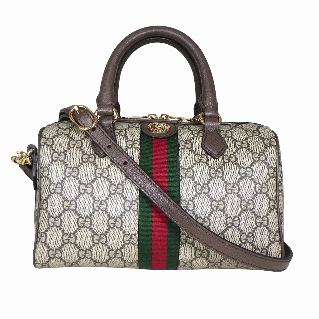 【美品】GUCCI グッチ オフディア スモール トップ ハンドル バッグ 2way ショルダー ハンドバッグ 772061 ダブルG ベージュ＆エボニー GGスプリーム キャンバス ゴールド金具 手持ち 斜め掛け【程度S】【中古】