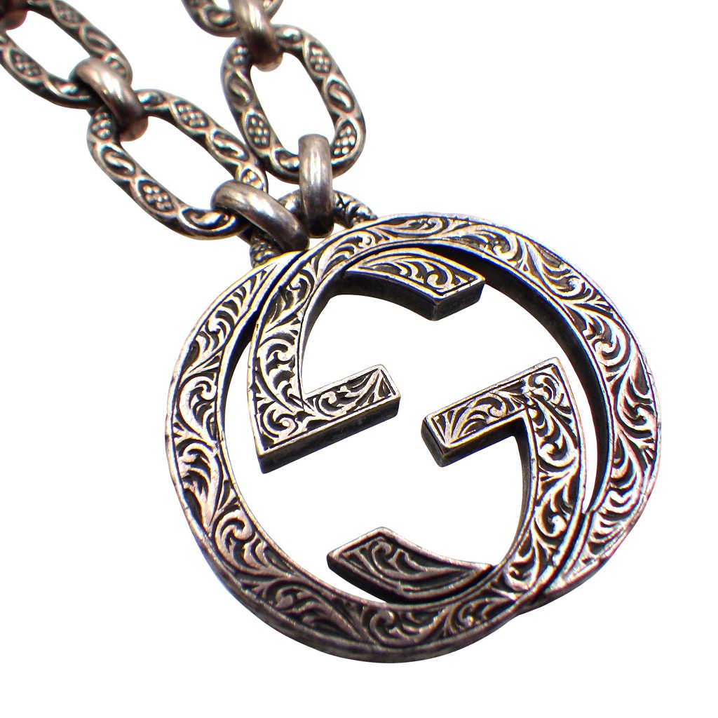 GUCCI グッチ インターロッキングG テクスチャードチェーンネックレス SV925 シルバー アクセサリー【程度B】【中古】｜かんてい局新潟万代店