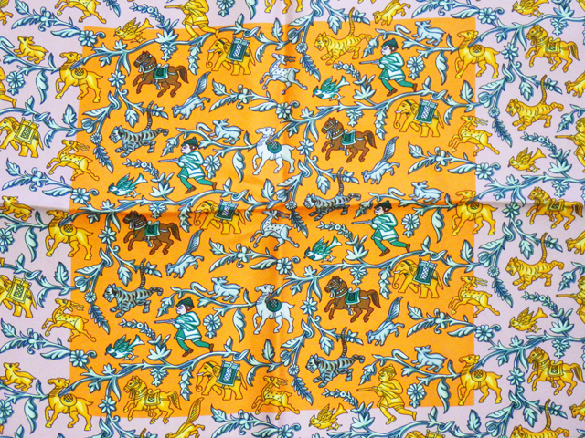 【楽天市場】【未使用品】HERMES エルメス カレ90 大判スカーフ 『 CHASSE EN INDE （インドの狩猟) 』柄 シルク100