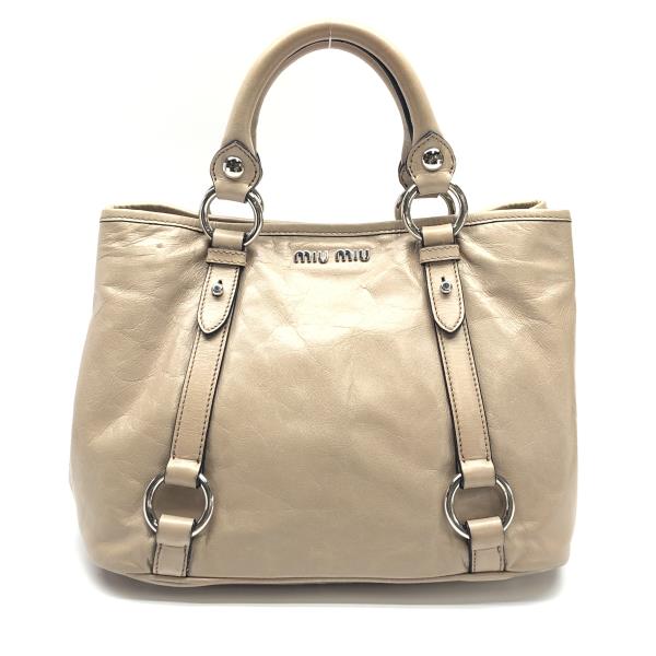 割引 Miumiu ミュウミュウ Rn0685 ヴィッテロ シャイン 2way トート ハンド ショルダーバッグ ベージュ レディース ブランド 管理ry 0902sa 241news Com