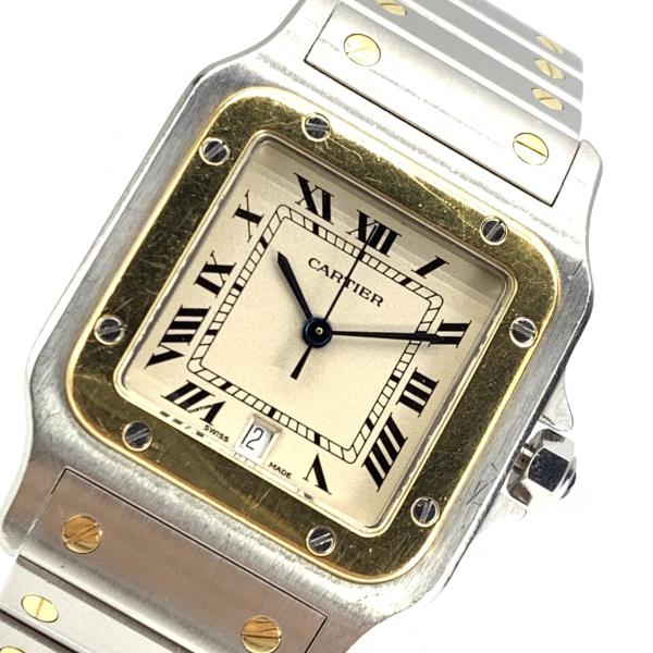 買得 Cartier カルティエ 腕時計 W011c4 サントスガルベlm 3針 ベージュ文字盤 カレンダー ローマン クオーツ Ss Yg コンビ メンズ 管理ry メンズ腕時計 Quickboxusa Com Pa