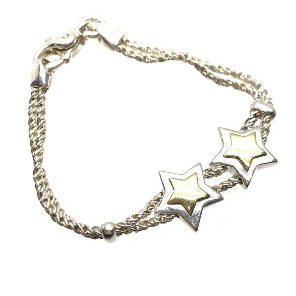 Tiffany ティファニー ダブルループ スライドスター ブレスレット バングル アクセサリー ジュエリー シルバー 925 K18yg イエロー ゴールド 星 管理ry Maf Gov Ws