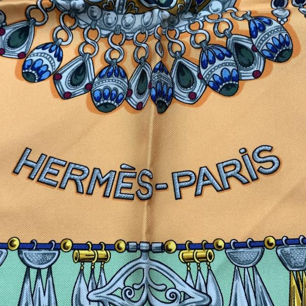 HERMES エルメス カレ90 スカーフ 砂漠のアクセサリー シルク素材