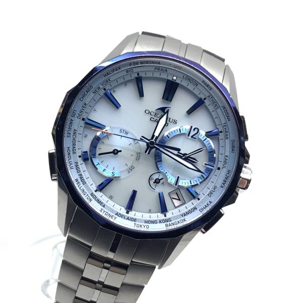 CASIO カシオ 腕時計 OCW-S3400-2AJ オシアナス 電波ソーラー クオーツ Manta マンタ アクアマリンブルー チタン メンズ 管理RY25001600