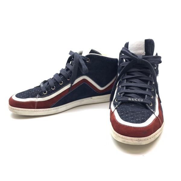 Gucci ネイビー ハイカットスニーカー 楽天市場】【靴】GUCCI グッチ GGキャンバス ハイカット スニーカー