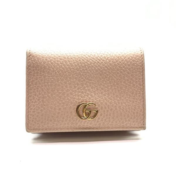 GUCCI グッチ 456126 GGマーモント カードケース ウォレット 札入れ 小銭入れ 財布 二つ折り ピックベージュ レディース 管理RY25005510