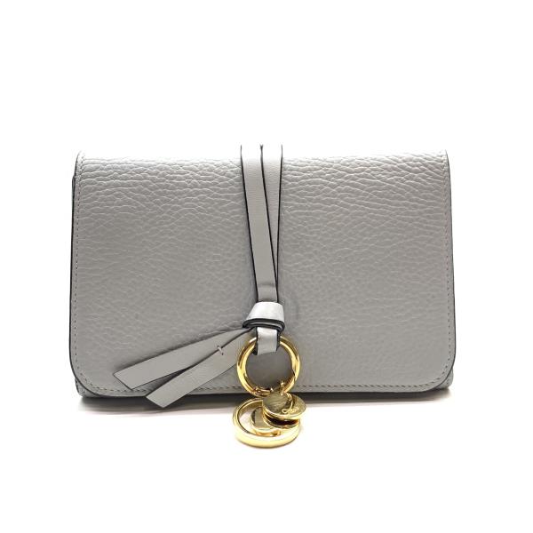 Chloe クロエ 三つ折り 財布 アルファベット コンパクトウォレット 「C」 ライトブルー 青 コインケース レディース 管理RY25005624