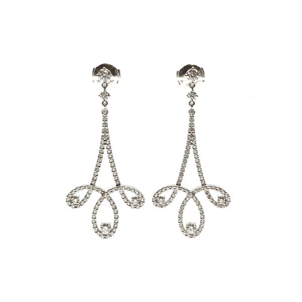 TIFFANY ティファニー ピアス エンチャントスクロール ダイヤモンド Pt950 プラチナ ピアス スタッド ジュエリー 管理RY25005813
