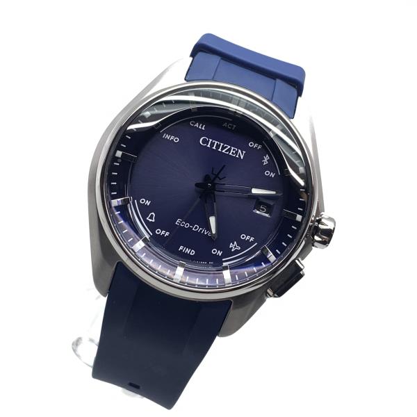 CITIZEN シチズン ウオッチ エコ運転 Bluetooth W410 百貨店チタニウム ソーラー 米国海軍 紺色 3針 デイト メンズ 管理することRY25005730